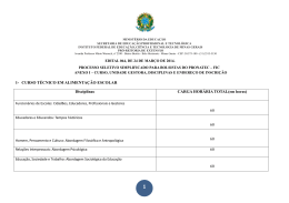 Anexo I - Curso, unidade gestora, disciplinas e endereço de