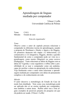 Aprendizagem de l&iacute;nguas mediada por computador