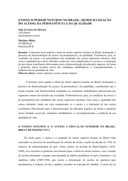 Jo&atilde;o Ferreira de Oliveira. ENSINO SUPERIOR NOTURNO