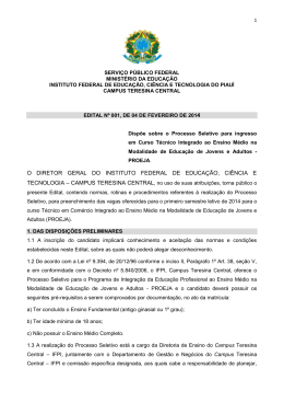 Edital - Instituto Federal de Educa&ccedil;&atilde;o, Ci&ecirc;ncia e Tecnologia do Piau&iacute;