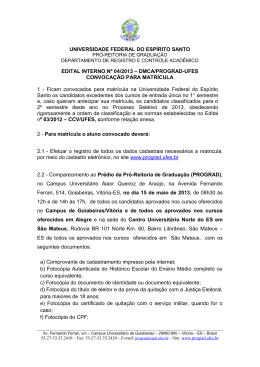 4&ordf; chamada VestUfes 2013