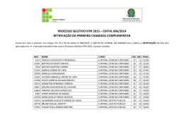 PROCESSO SELETIVO IFPR 2015 &ndash; EDITAL 006/2014