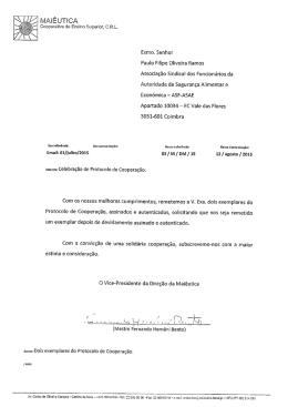 Protocolo Mai&ecirc;utica - Asf-Asae