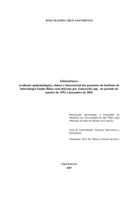 Salmoneloses: avaliação epidemiológica, clínica e laboratorial dos