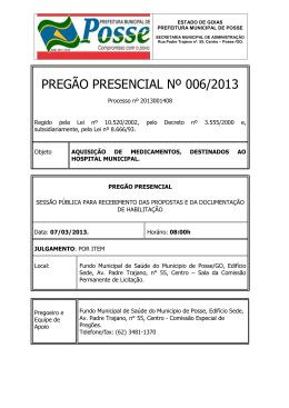 pregão presencial nº 006/2013 - Prefeitura Municipal de Posse-GO