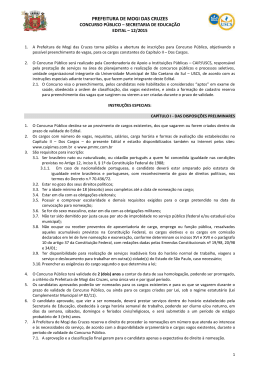 Edital 12/2015 - Prefeitura de Mogi das Cruzes