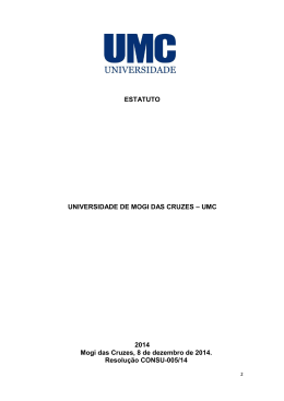ESTATUTO UNIVERSIDADE DE MOGI DAS CRUZES &ndash; UMC 2014