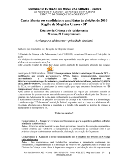 Carta Aberta aos candidatos e candidatas às eleições de