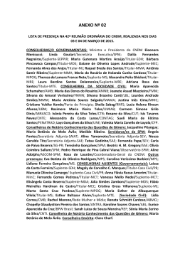 ANEXO N&ordm; 02 - Lista de Presen&ccedil;a da 42&ordf; Reuni&atilde;o Ordin&aacute;ria do CNDM
