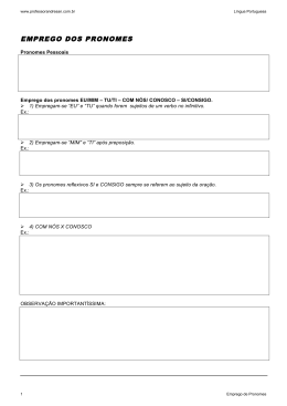 EMPREGO DOS PRONOMES
