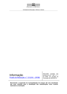 Informa&ccedil;&atilde;o Projecto de Resolu&ccedil;&atilde;o