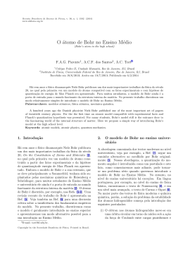 O átomo de Bohr no Ensino Médio - Sociedade Brasileira de Física