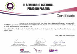 Certificamos que o trabalho intitulado ATIVIDADES SOBRE