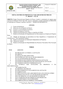 Preg&atilde;o Presencial para Registro de Pre&ccedil;