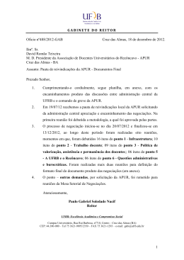GABINETE DO REITOR 1 Oficio nº488/2012-GAB Cruz das