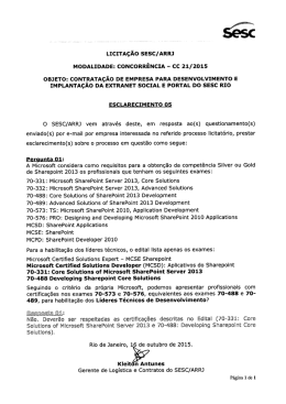 CC 21.2015 - Desenvolvimento e Implantação da Extranet