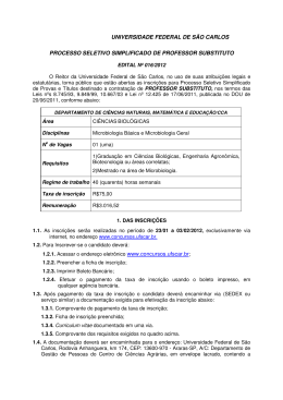 016/2012 - concursos da UFSCar - Universidade Federal de S&atilde;o