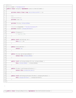 3 public class Category implements java.io.Serializable