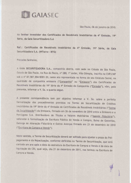 a GAIASEC - Debêntures | Certificado de Recebíveis Imobiliários