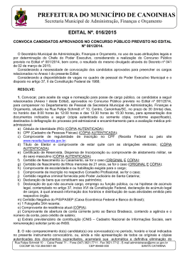 Edital convoca&ccedil;&atilde;o de aprovados n&ordm; 016/2015 pdf
