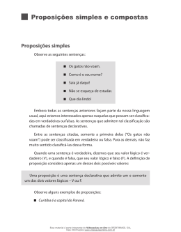 Proposi&ccedil;&otilde;es simples e compostas