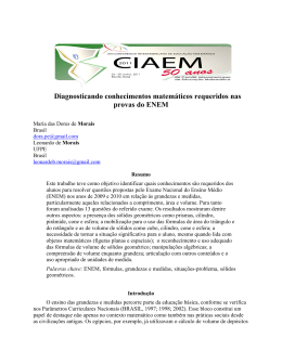 Diagnosticando conhecimentos matem&aacute;ticos requeridos