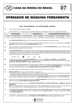 PROVA 7 - OPERADOR DE MÁQUINA FERRAMENTA.pmd