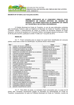 DECRETO N&ordm; 071/2012, de 21 de junho de 2012. NOMEIA