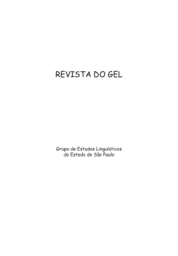 REVISTA DO GEL - Portal de Peri&oacute;dicos do GEL