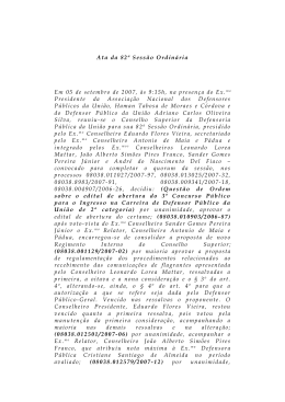 82ª Sessão Ordinária do Conselho Superior da Defensoria Pública