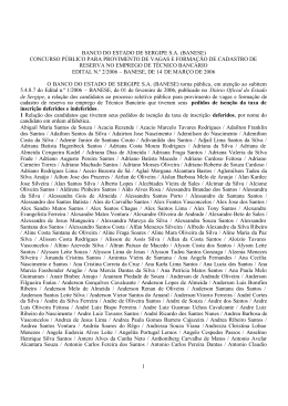 1 BANCO DO ESTADO DE SERGIPE S.A. (BANESE) CONCURSO