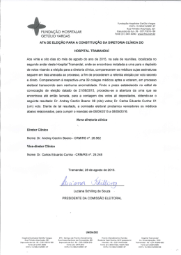 Ata de Eleição para a Constituição da D iretoria Clínica do Hospital