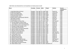 DIRET&Oacute;RIO DOS RESIDENTES E ESTAGI&Aacute;RIOS DA
