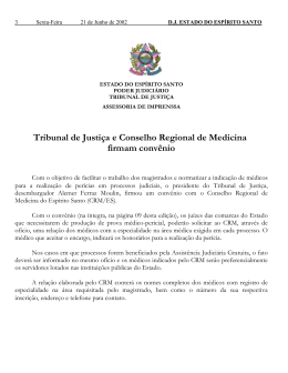 Tribunal de Justi&ccedil;a e Conselho Regional de Medicina firmam