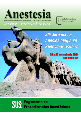Untitled - Sociedade Brasileira de Anestesiologia