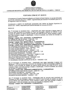 portaria crm-sc n&ordm;. 82/2015 - IESES - Instituto de Estudos Superiores