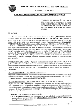 PREFEITURA MUNICIPAL DE RIO VERDE ESTADO DE GOI&Aacute;S