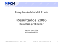 Resultados 2006 - MPCM - Maturity by Project Category Model