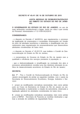 Decreto Estadual 45411 de 16/10/2015