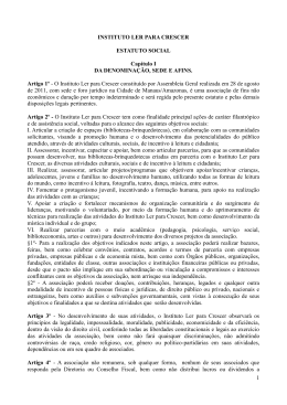 Estatuto Ler para Crescer - Istituto Ler Para Crescer