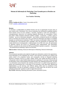 SIM - Uma Alternativa para as Decis&otilde;es em MKT