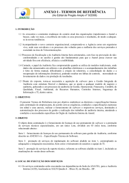 ANEXO I - TERMOS DE REFER&Ecirc;NCIA
