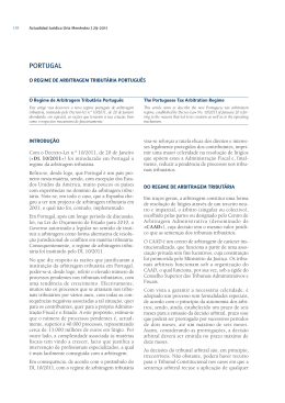 O Regime de Arbitragem Tributária Português