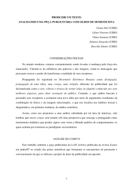 produzir um texto analisando uma pe&ccedil;a publicit&aacute;ria com olhos