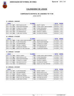 CALENDÁRIO DE JOGOS - clube desportivo de sernancelhe