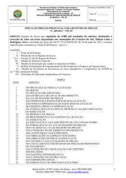 OBJETO: Registro de Pre&ccedil;os para aquisi&ccedil;&atilde;o de 4.000 mil toneladas