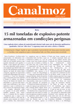 15 mil toneladas de explosivo potente armazenadas em condic&ccedil;&otilde;es