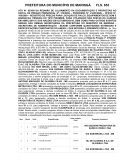 PREFEITURA DO MUNIC&Iacute;PIO DE MARING&Aacute; FLS. 653