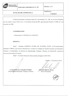 substituição gerente executivo orçamento, finanças e