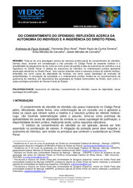 do consentimento do ofendido: reflex&otilde;es acerca da